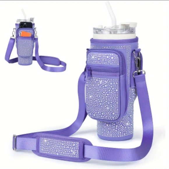 Hold your 40oz handle tumbler!! Beautiful CZs everywhere!! Only one in stock!! - Picture 1 of 4